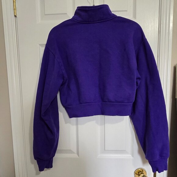 Aritzia TNA cozy Perfect /boyfriend cropped sweater/short set Purple M/XS - Picture 6 of 11